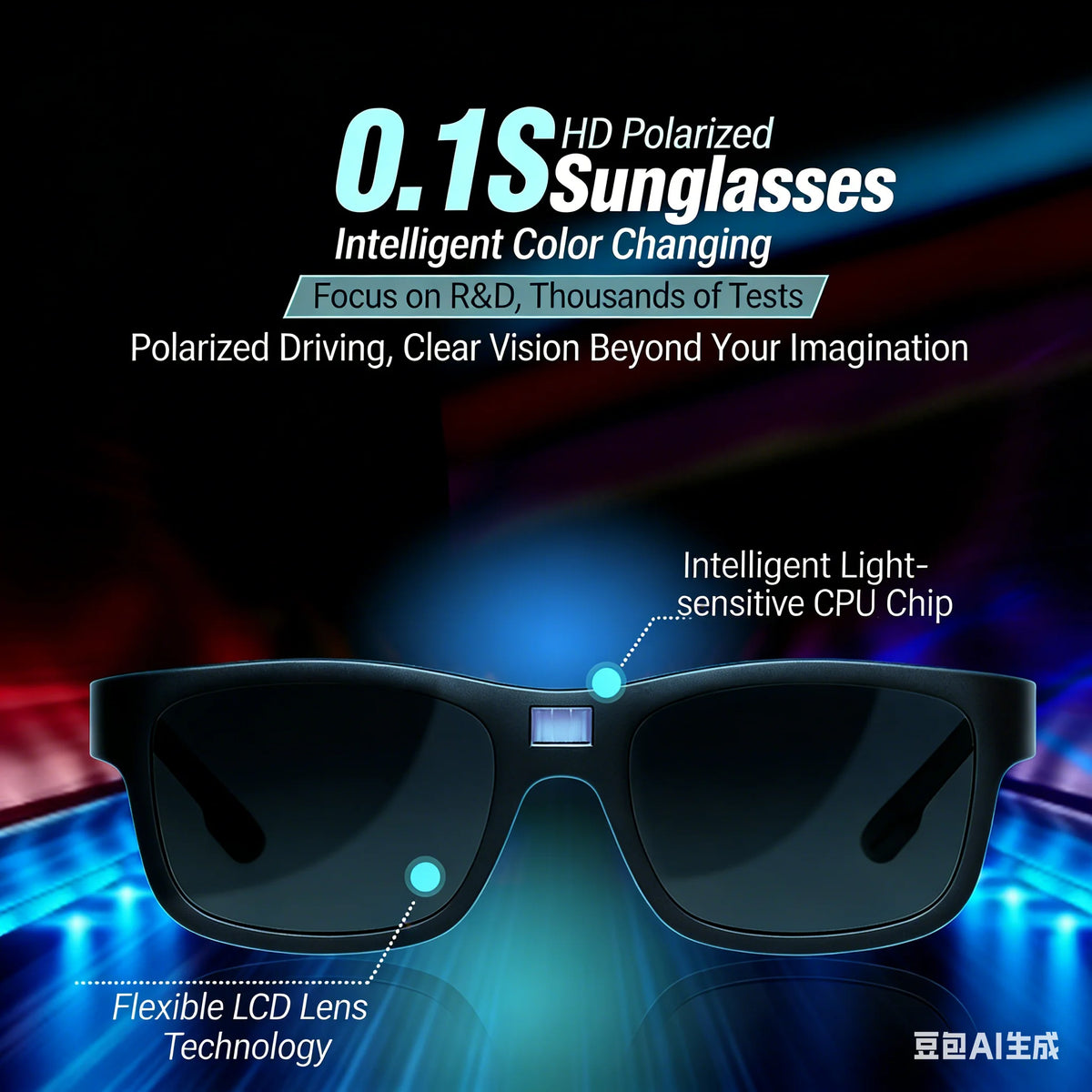 0.1s Color Changing Intelligent Photosensitive Polarized Smart Glasses Sunglasses Men Women Driving Cycling Fishing Sun Glasses