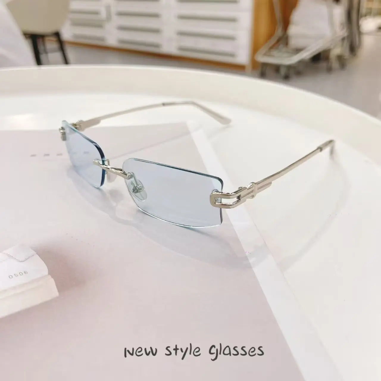 Rectangle Shape Rimless Sunglass Women Fashion Trendy UV Protection Sun Glasses for Man Korean Style Men Sunglasses