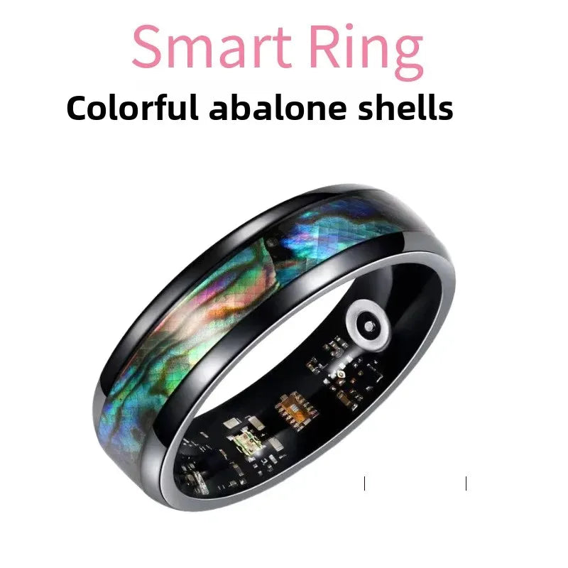 Colorful Abalone Shell Smart Ring Fitness Tracker Heart Rate Blood Oxygen Sleep Health Monitor Intelligent Jewelry Accessories