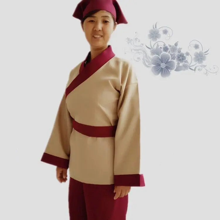 Halloween Ancient Chinese Costume for Men Servant Farmer Hanfu Adultchinese Clothes Male Performance Stage Mens Hanfu Cosplay