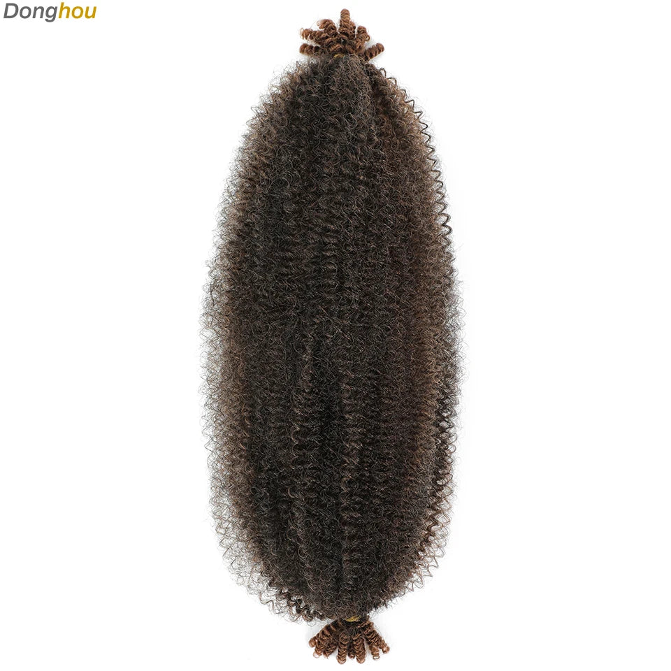 Donghou Ombre Blonde Ginger Afro Twist Hair 350 1B 30 27 613 Bug Colors Springy Twist Braiding Hair for Soft Locs Marley Braids