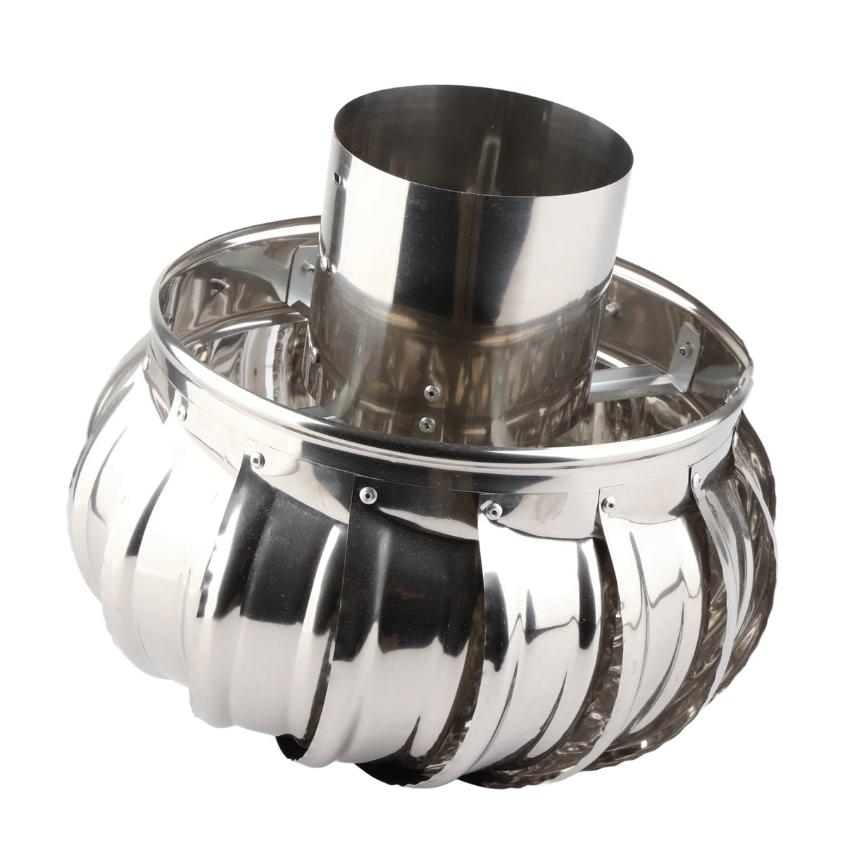 4.33in Stainless Steel Automatic Silent Roof Ventilator Roof Ventilating Fan Wind Turbines Air Vent Attic Ventilator