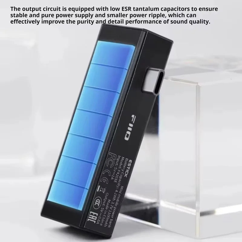 FiiO ESTICK KA17 Mini Mobile Power Bank Independent Power Supply Portable Power Bank 1100mAh Type-C Charging Customized Charger