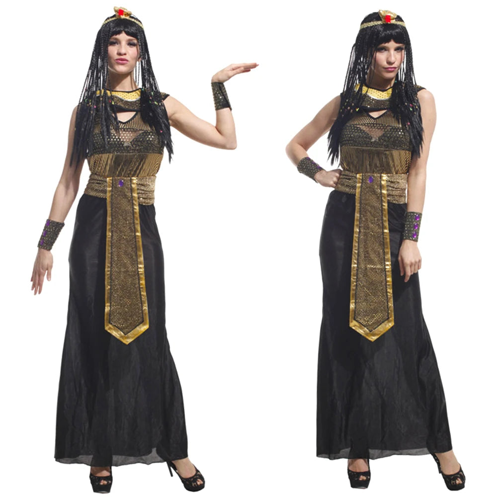 Halloween Ancient Egypt Egyptian Pharaoh Costume for Men King Cleopatra Queen Cosplay Carnival Party Medieval Couple Party Dress