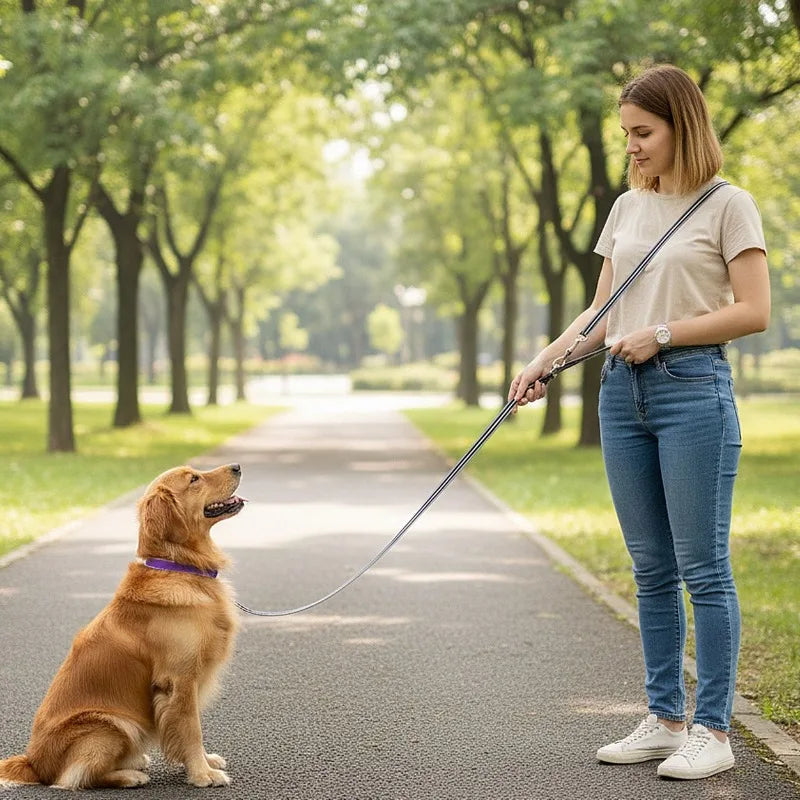Crossbody Dog Leash Versatile Crossbody Waist Leash with 3 Rings Puppy Walking Leash Reflective Nylon Multifunctional Pet Rope