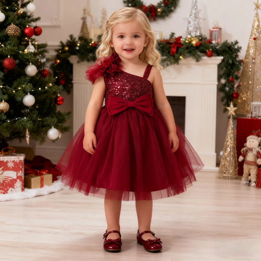 Toddler Baptism Party Baby Girls Dresses Girls Tulle 1st Birthday Wedding Prom Baby Dress Infant Bridesmaids Christmas Costumes