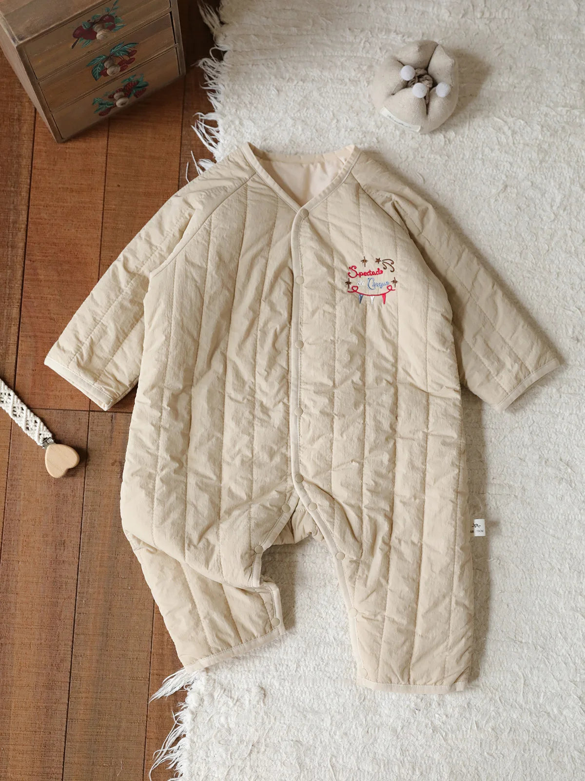 New Embroidered Baby Romper Autumn Winter Thicken Cotton One-piece Bodysuits for Boys Girls Outdoor Cotton Jacket Jumpsuit