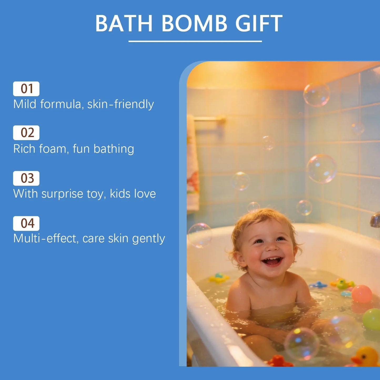 Kid Bath Bombs Inside Hidden Surprise Gentle Cleanse Colorful Rich Bubble Funny Relaxing Kid Bath Toys Children Shower Gift Set