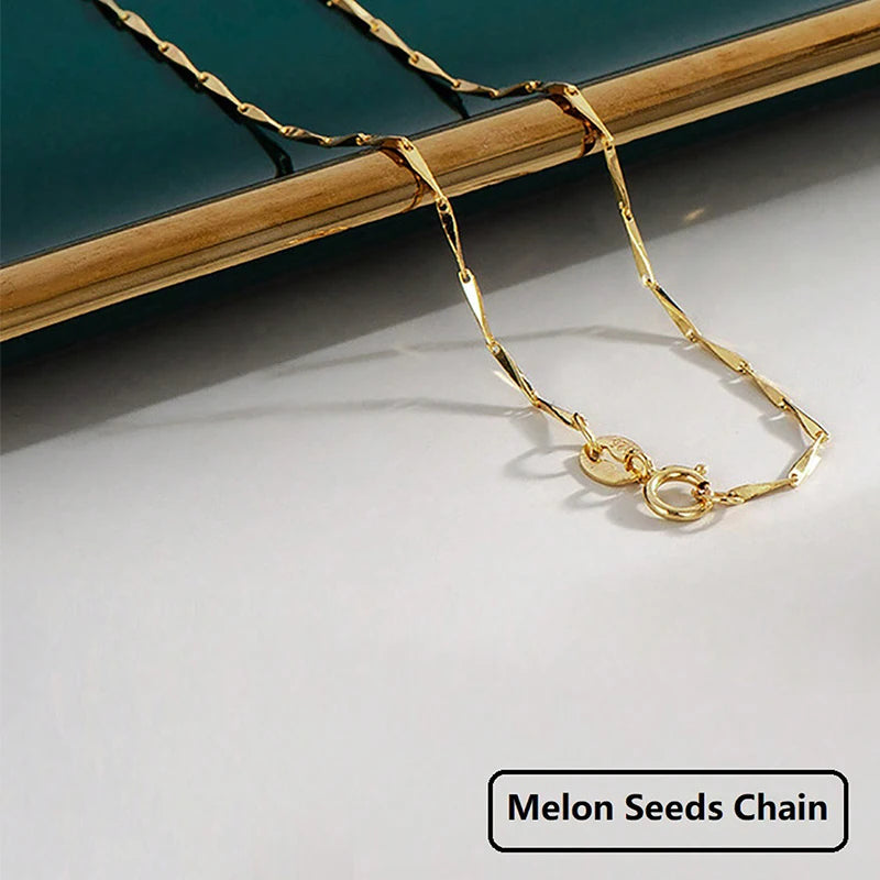 GRA 40cm 45cm Minimalist Female Necklace for Women on Neck Real 925 Sterling Silver Chain Necklaces Girls Fashion Fine Jewelry