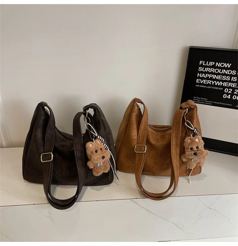 Fashion Soft PU Leather Tote Bags for Women Trend Female Simple Large High Capacity Shoulder Women Handbags Messenger Bags