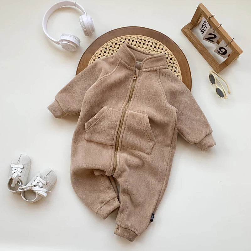 IYEAL Baby Boy Clothes Girl Rompers Newborn Infant Baby Clothing Soft Warm Fleece Jumpsuit Playsuit Autumn Toddler Outwear