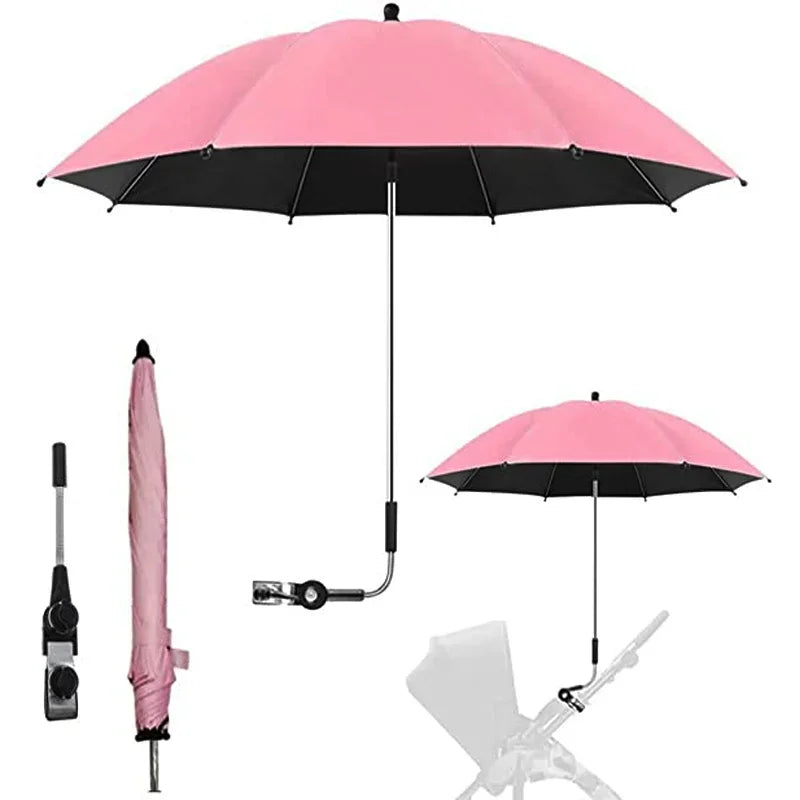 UV Protection Baby Stroller Umbrella With Clamp Universal Sunscree Rainproof Stroller Cover Umbrella  Baby Stroller Accessories