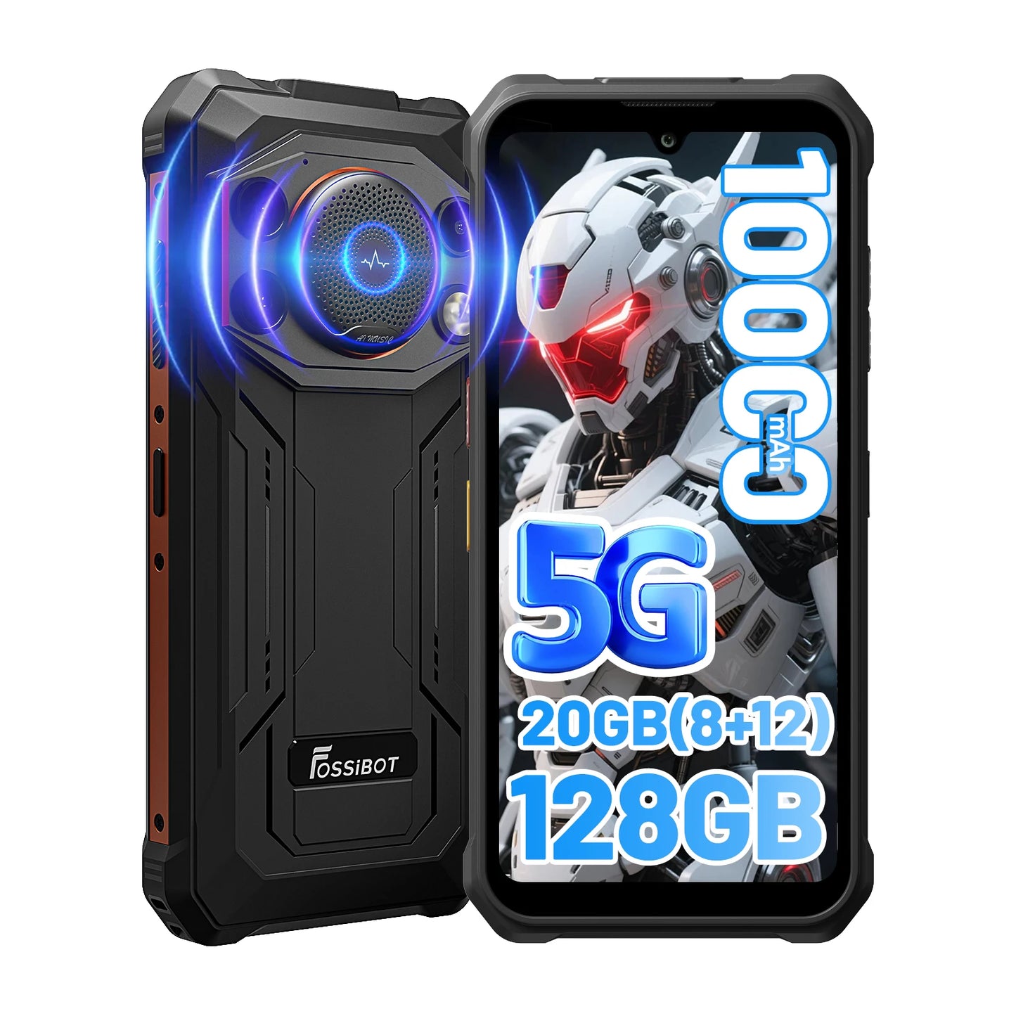 Fossibot Android 15 Rugged Smartphone 8GB RAM 128GB ROM 10000mAh 6.745" 50MP 128dB Speaker NFC  [F110 PRO-Phone]