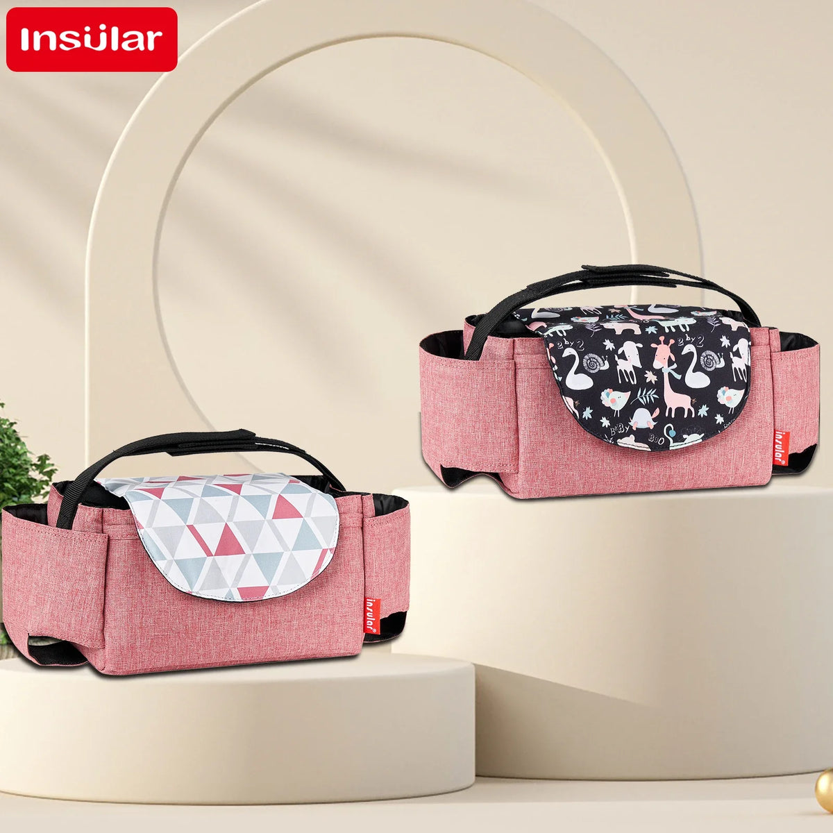 Baby Stroller Bag Pram Organizer Stroller Accessories Stroller Cup Holder Cover Trolley Organizer Pouch Travel Accessories