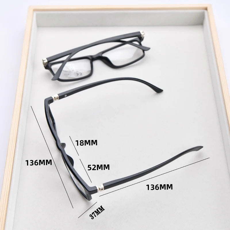 2PCS Suit Bifocal Lenses Progressive Multi-focus Reading Glasses for Men 2023 Anti-blue Light Near Far Reading Glasses Metal Gaf