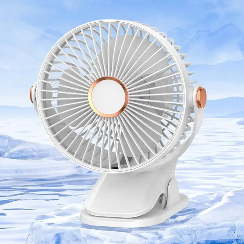 1 Set 720° Rotating Hanging Clip Fan Night Light Air Cooler USB Rechargeable Electric Fan Outdoor Camping Small Fans Ventilador