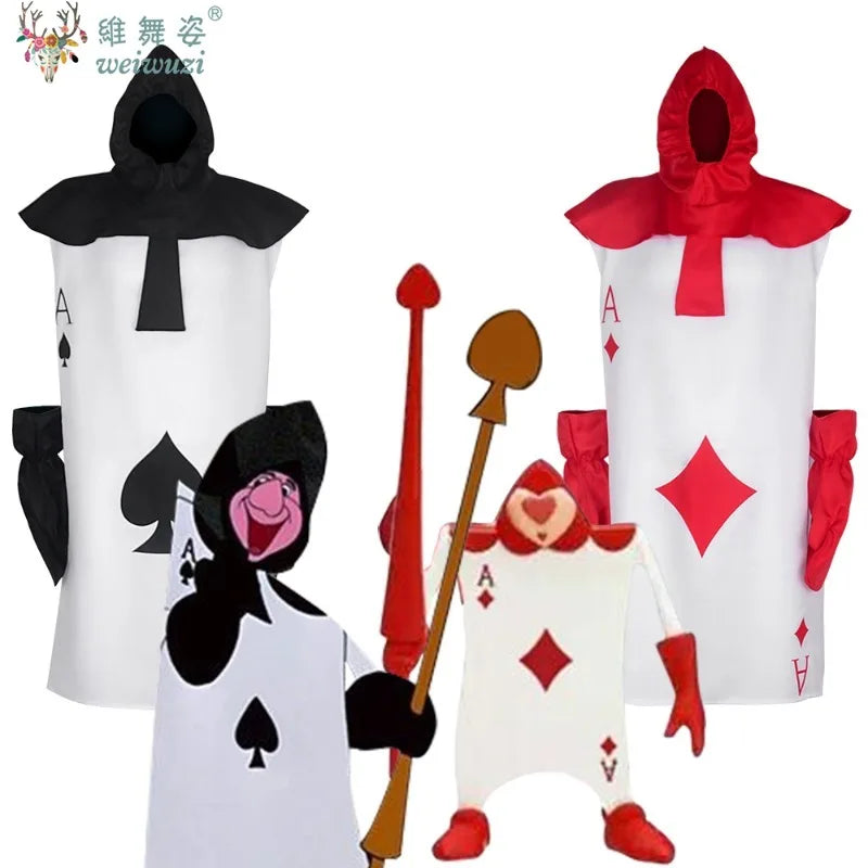 Halloween Costume Tale Playing Cards Cosplay Costume Funny Festival Interesting Stage Perfermance Fancy Clothing Carnival Happy