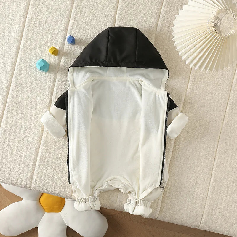 IYEAL Autumn and Winter New Baby Fleece Hoodie Splicing Color Korean Edition Coat for Baby Boys Handsome Stormtrooper jumpsuit