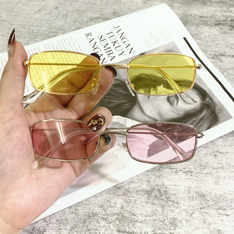 Fashion Retro Small Square Frame Sunglasses For Women Men Rectangle Sun Glasses Summer UV Protection Shades Vintage Eyewear