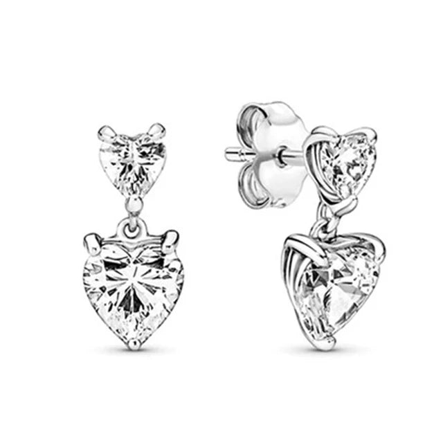 925 Silver Stud Earrings Hoop Earrings For Women Rose Flower Strawberry Butterfly Daisy Earrings Set Fashion Jewelry Gift