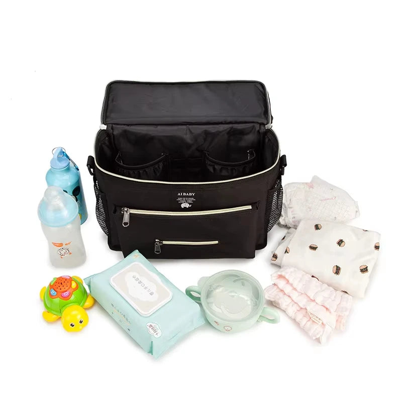 Stroller Organizer Bags Mummy Large Capacity Travel Hanging Bag Bottle Holder Pram Diaper Bags Baby Stroller Accessories