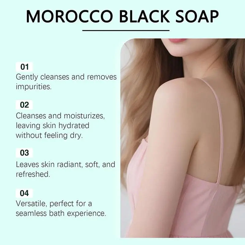 1/2/3pcs Morocco Black Soap Deep Cleaning Remove Dead Skin Cells Gentle Care Body Moisturizing Brighten Skin Smoothing Soap 100g