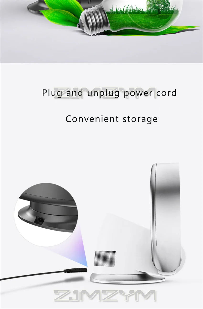Bladeless Fan Muted Home Intelligent Wall Mounted Shaking Head Fan Floor Fan Remote Control Electric Fan Circulation Fan 220V