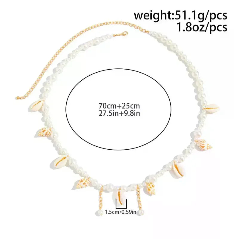 Pearl Belly Chain for Women Boho Waist Chains Sexy Summer Beach Jewelry for Swimsuit Body Accessory