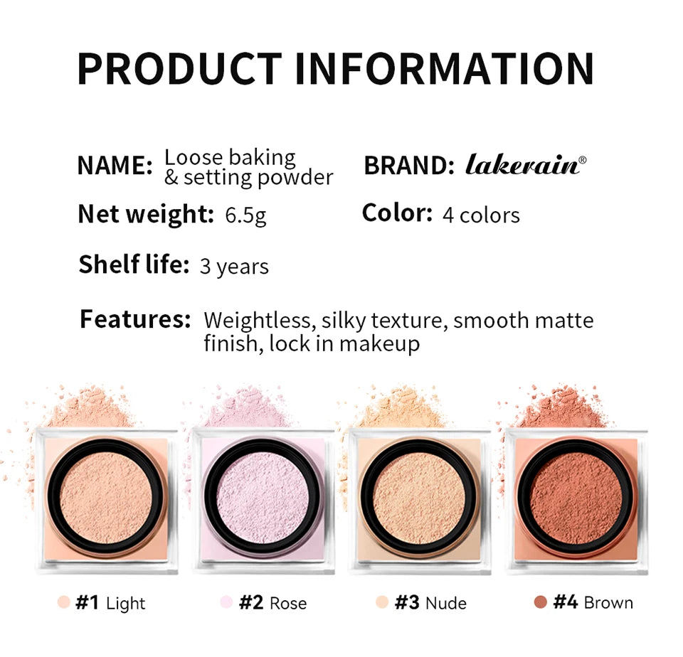 Matte Loose Baking and Setting Powder powder Oil Control Natural Face Matte Waterproof Brightening Loose Powder Makeup