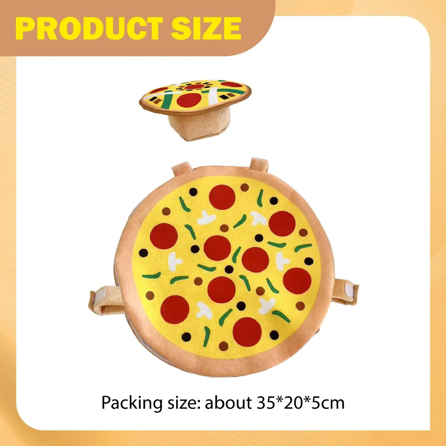 Halloween Pizza Costume with Hat Cartoon Funny Dress up Outfit for Holiday Photo Props Carnival Party Supplies Stage Performance