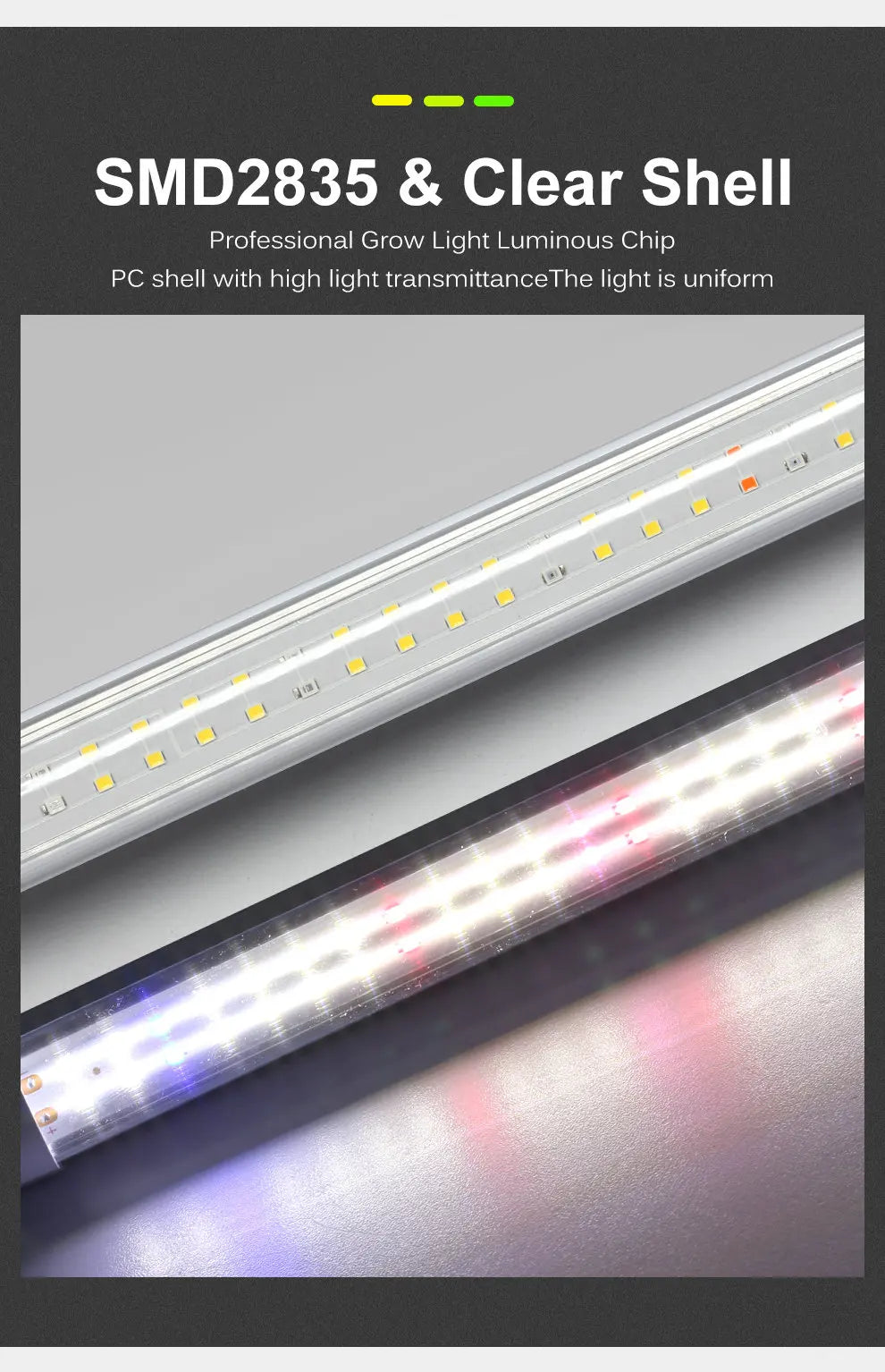 AC85- 265V SMD 2835 Chip T8 Full Spectrum LED Grow Tube Suitable for Plants Fruit Trees Succulents Veg and Bloom LED Grow Light