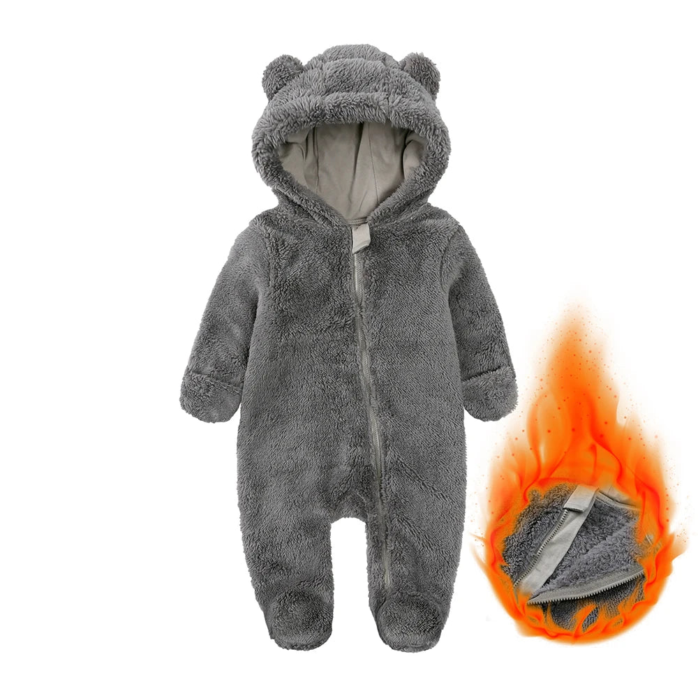New Arrivals Toddler Baby Clothes Romper Boys Girls Pajamas For Kids Fleece Warm Hooded Overalls Infant Jumpsuit Newborn Outfits