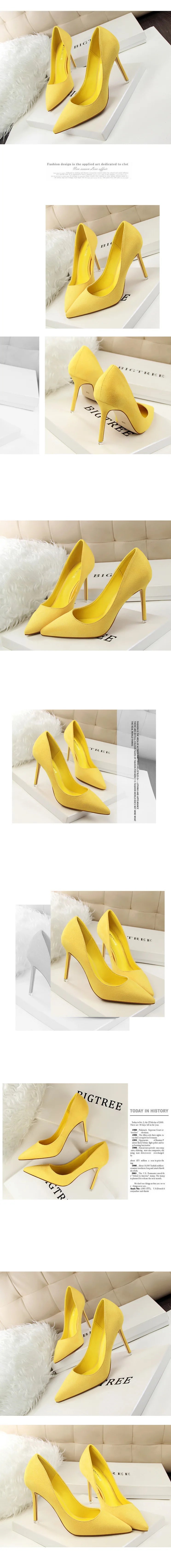 Korean Style Fashionable Minimalist High Heel Velvet Surface Sexy Slimming Professional OL Women's Single Shoes Sharp Pointed To
