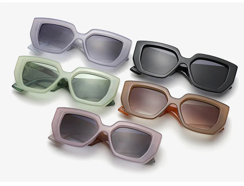 Colorful Square Sunglasses Women Wide Glasses Legs Men Travel Shades Male Female UV400 Gafas Oculos Retro Brand Designer Luxury