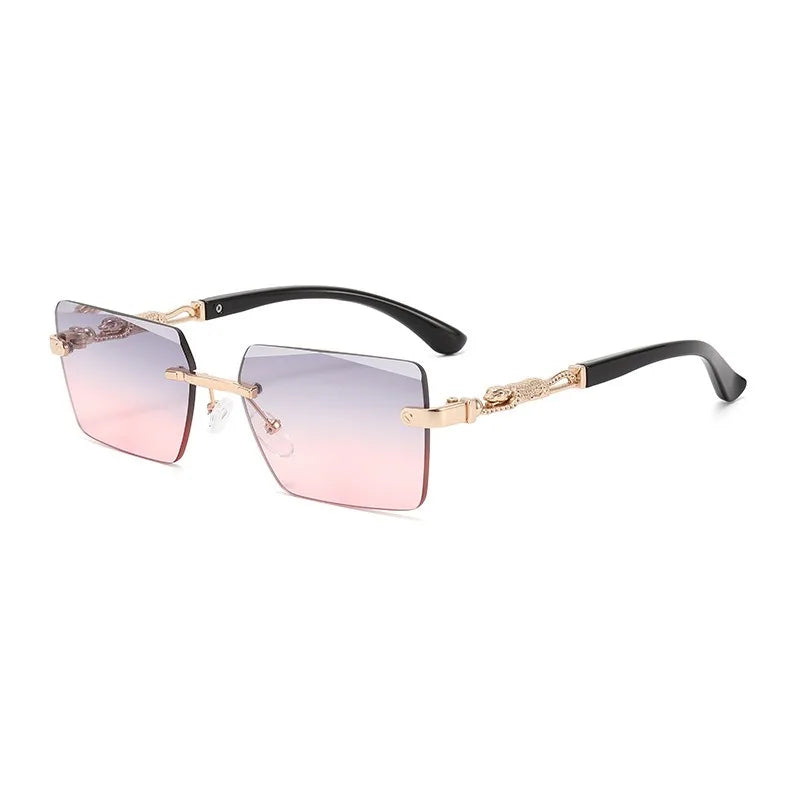 Fashion Rimless Square Sunglasses Women Men Luxury Brand Sun Glasses Outdoor Driving Eyeglasses Beach Trendy Eyewear