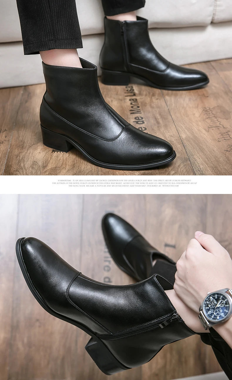 Boots Men Luxury Business Fashion Warm Leather Shoes Men Comfort Fashion Brand Chelsea Boots Gentlemen's Social Boots Men 38-46
