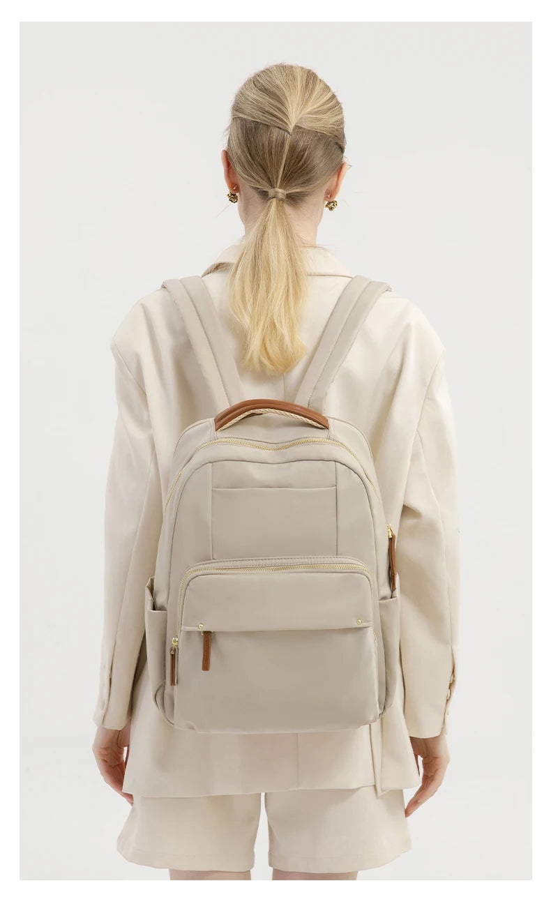 Luxury Laptop Backpacks for Women 15.6" Size Notebook Bag Large Cabin Space Business Travelbag Ladies Bookbags Big Zipper Pocket