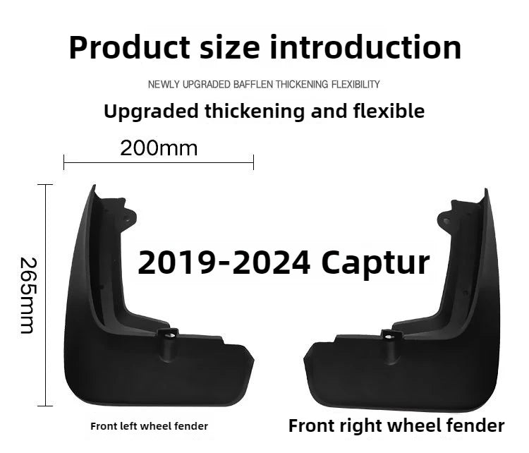 4Pcs for Renault Captur 2020~2024 Mudguards 2021 2022 Anti-splash Front Rear Wheel Fender Grade Mudflaps Accessories Car Styling