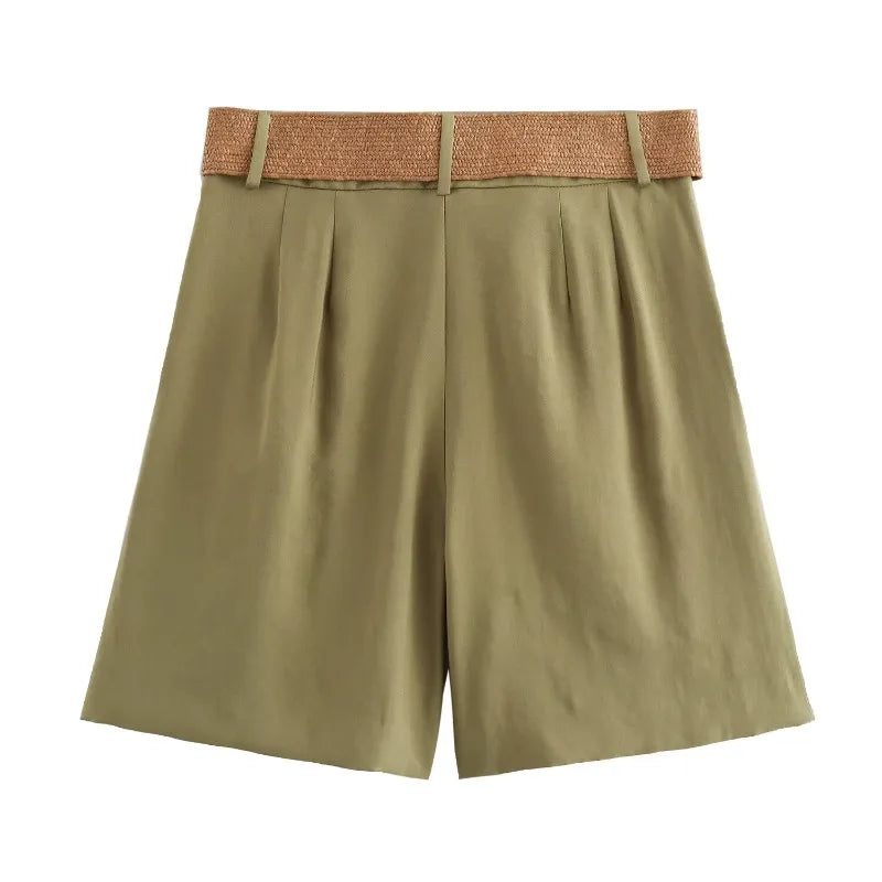 Women's Shorts High Waist Y2k Belt Short Woman Streetwear Harajuku Baggy Jeans Skort Beach Bermuda Pants Y 2k Summer New