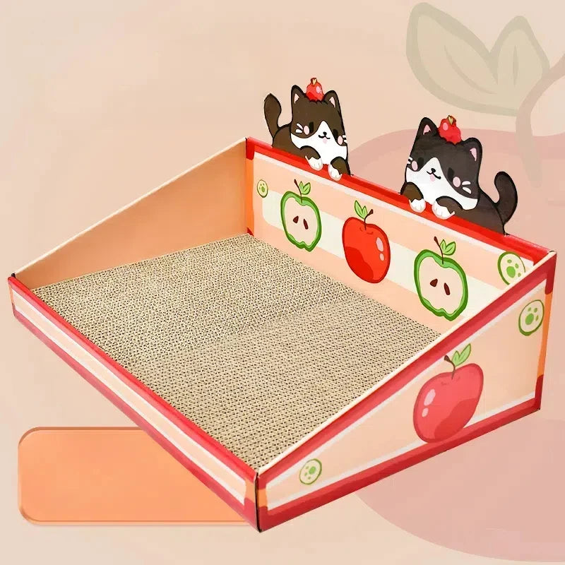 Cardboard Cat box Cat Bed with Scratching board Corrugated cat scratcher for cats kittens cat scratching mat