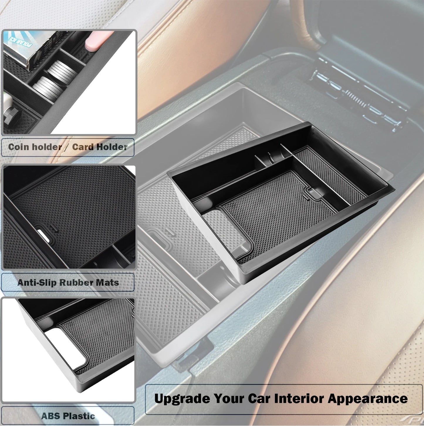For Dodge Charger/Chrysler 300C 2011-2023 Armrest Storage Box Car Accessories Center Console Organizer Tray ABS Car Storage Box