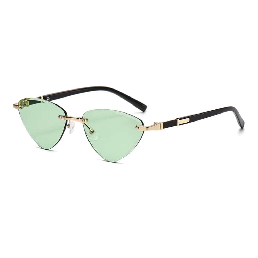 Trendy Rimless Small Rectangle Sunglasses Men Women Fashion Luxury Brand Square Frameless Sun Glasses Retro UV400 Shades Goggles