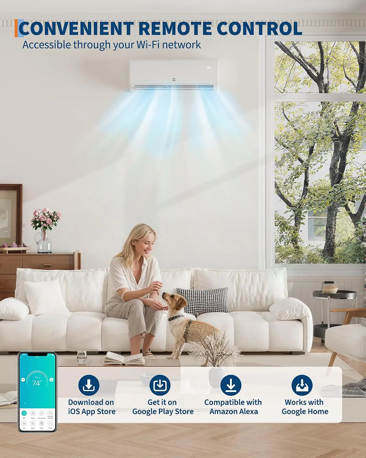 11500 BTU Mini Split AC/Heating System, 115V WIFI Enabled Energy Efficient Mini Split Unit,Wall-Mounted Split Air, Customized