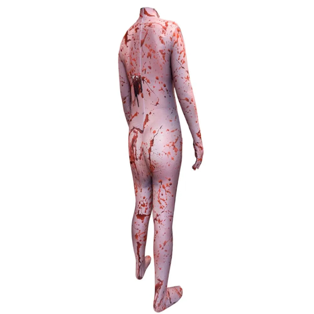 Halloween Adults Female Blood Splatter Costume Bloody Zombie Cosplay Zentai Horror Bodysuit Woman Romper Outfits Party Jumpsuits
