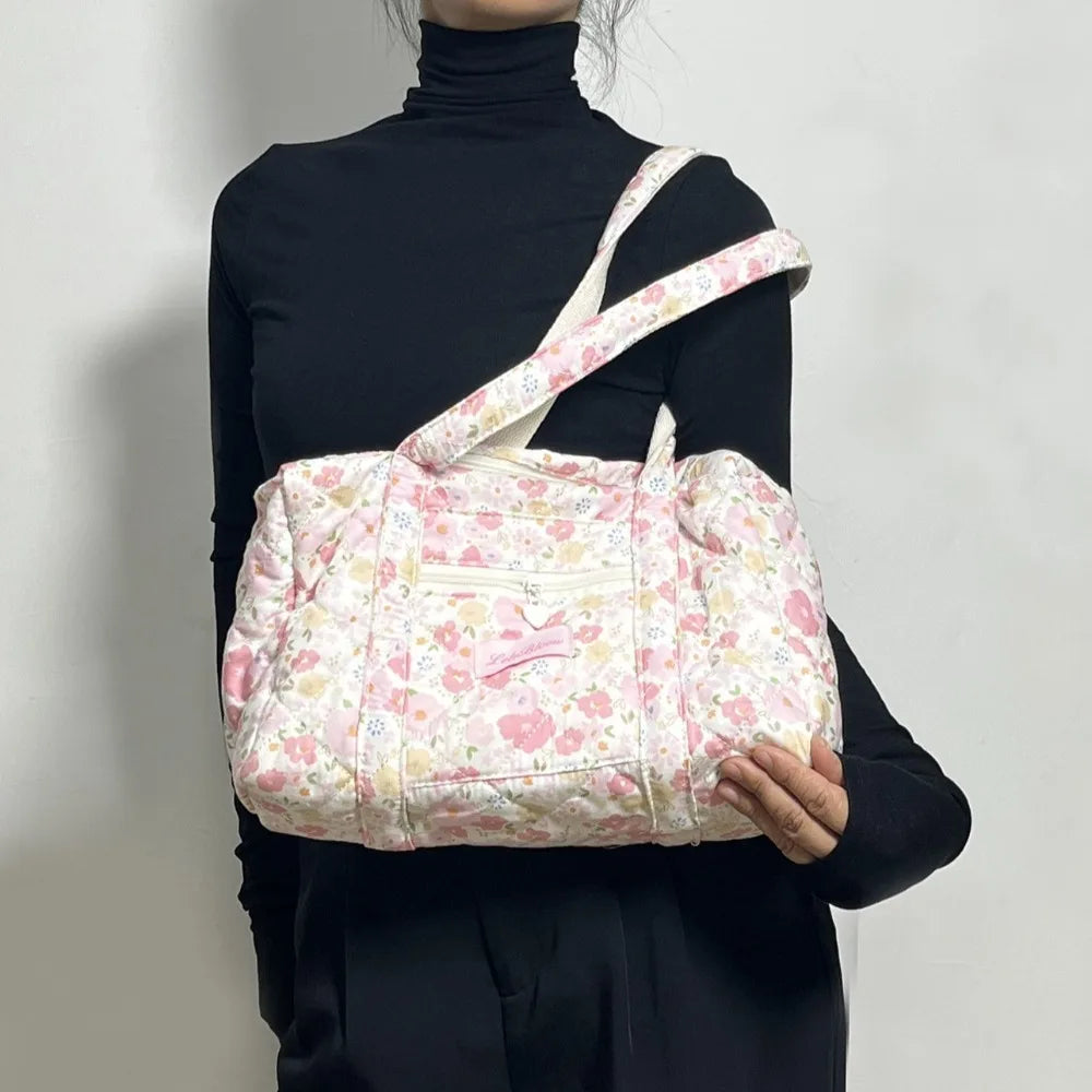 Korean Style Stroller Organizer Bags Flower Multi-pocket Floral Mummy Bag Portable Baby Care Storage Women Handbag Outdoor