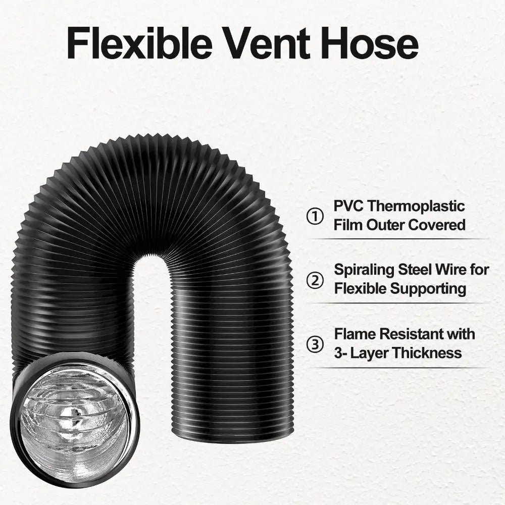 Professional 6/7 inch Dryer Vent Hose Insulated Heavy-Duty Air Ducting Flexible 3 Layer Protection Exhaust Pipe Ventilation