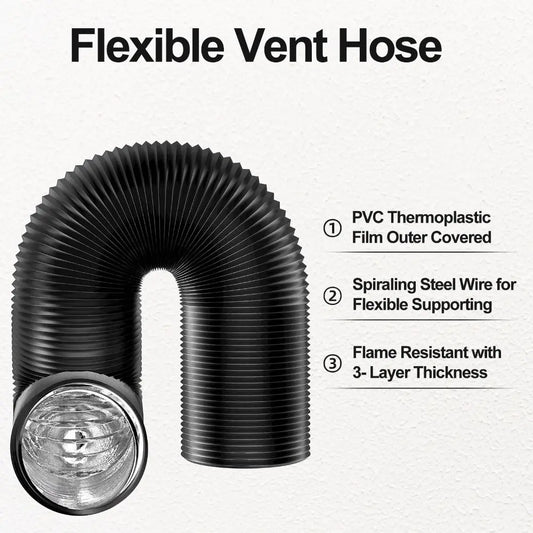 Professional 6/7 inch Dryer Vent Hose Insulated Heavy-Duty Air Ducting Flexible 3 Layer Protection Exhaust Pipe Ventilation