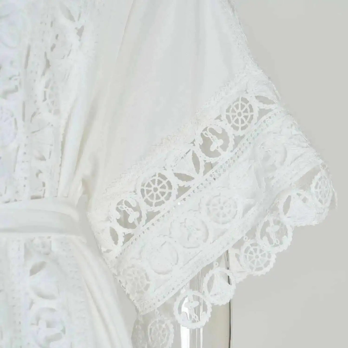 Luxury Long Maxi Dresses Shirt Women 2025 Summer Holiday Lace Embroidery Cotton Loose Big Size Hollow Out Wedding Dress White
