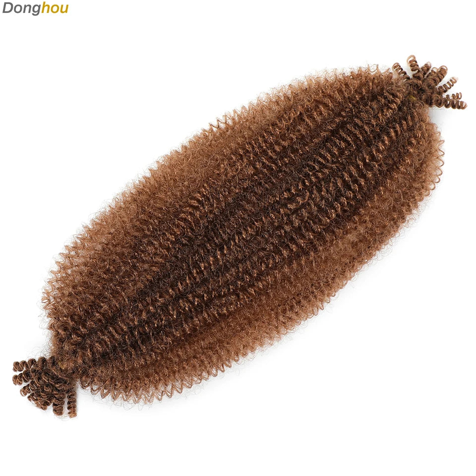 Donghou Ombre Blonde Ginger Afro Twist Hair 350 1B 30 27 613 Bug Colors Springy Twist Braiding Hair for Soft Locs Marley Braids