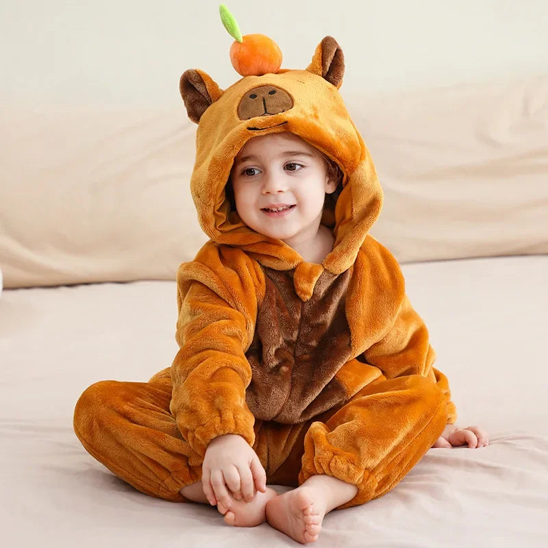 Newborn Baby Deer Animal Cartoon Romper Clothes Girls Pajamas Long Sleeve Hooded Onesies Infant Boys Costumes For Christmas